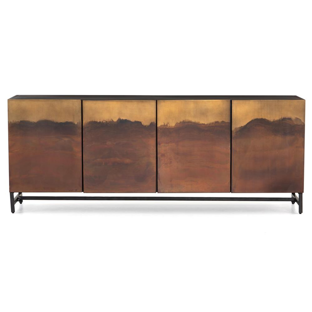 82" Baylor Industrial Loft Brown Ombre Iron Sideboard