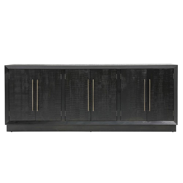 86" Holand Modern Classic Black Pine Wood Sideboard