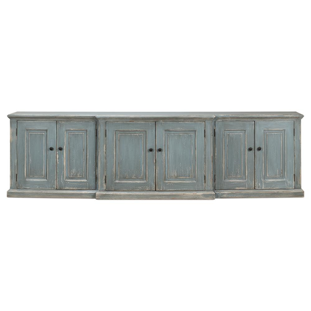 122" Marcus French Country Blue Pine Wood Sideboard