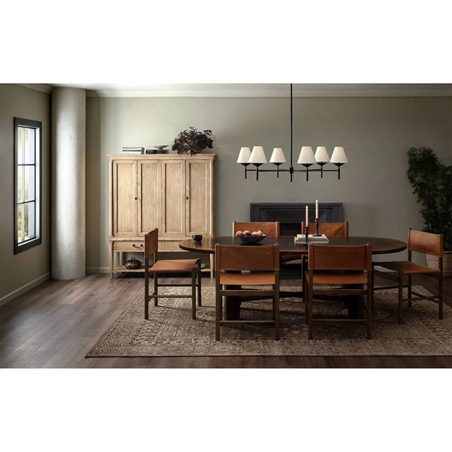 60" Wide - Brook Updated Traditional Aged Light Pine Wood Wide Cabinet