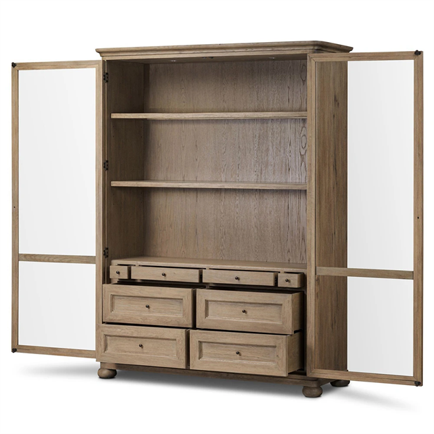 63" Wide - Sussex Drifted Oak Wide Cabinet