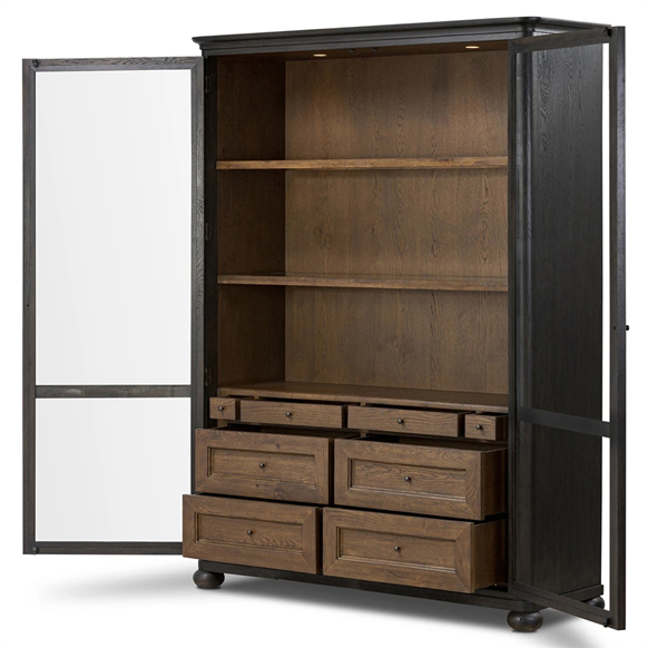 63" Wide - Sussex Smoked Black Wide Cabinet