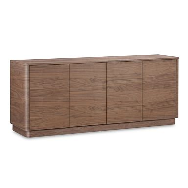 72" Rina Curved Oak Pedestal Sideboard