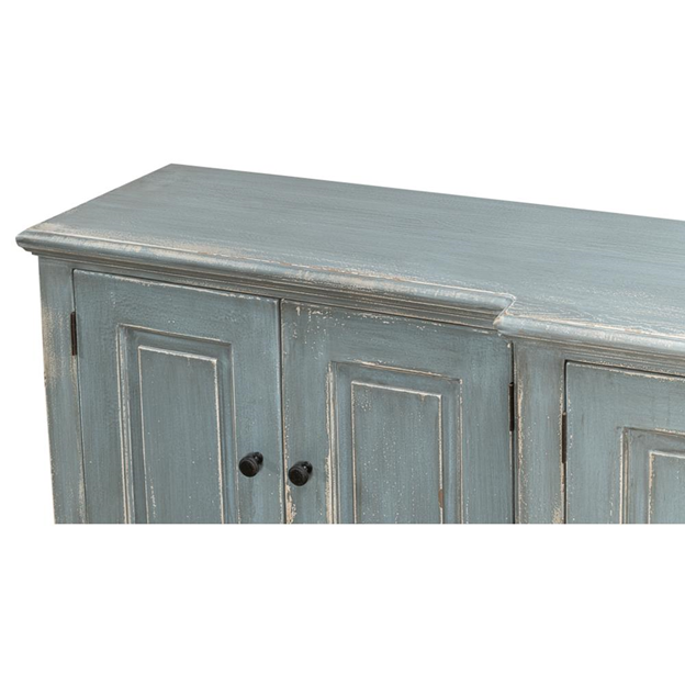 122" Marcus French Country Blue Pine Wood Sideboard