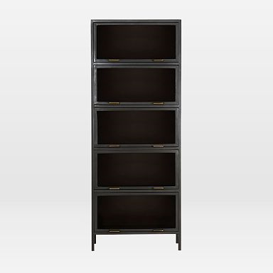 32" Wide - Iron & Glass Tall Barrister Cabinet