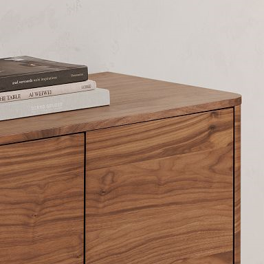 72" Rina Curved Oak Pedestal Sideboard