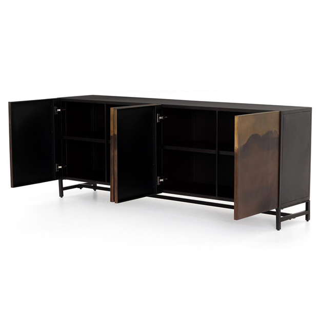 82" Baylor Industrial Loft Brown Ombre Iron Sideboard