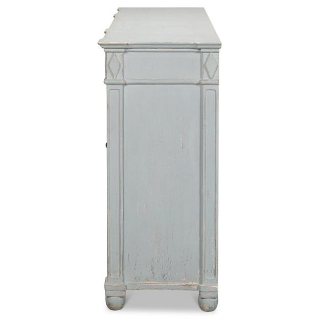 65" Gareth French Country Blue Reclaimed Pine Wood Sideboard