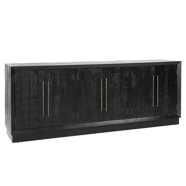 86" Holand Modern Classic Black Pine Wood Sideboard