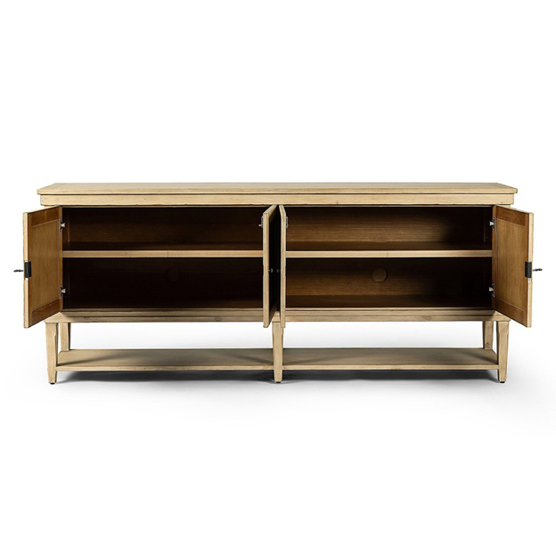 84" Miles Updated Traditional Aged Brown Wood Sideboard