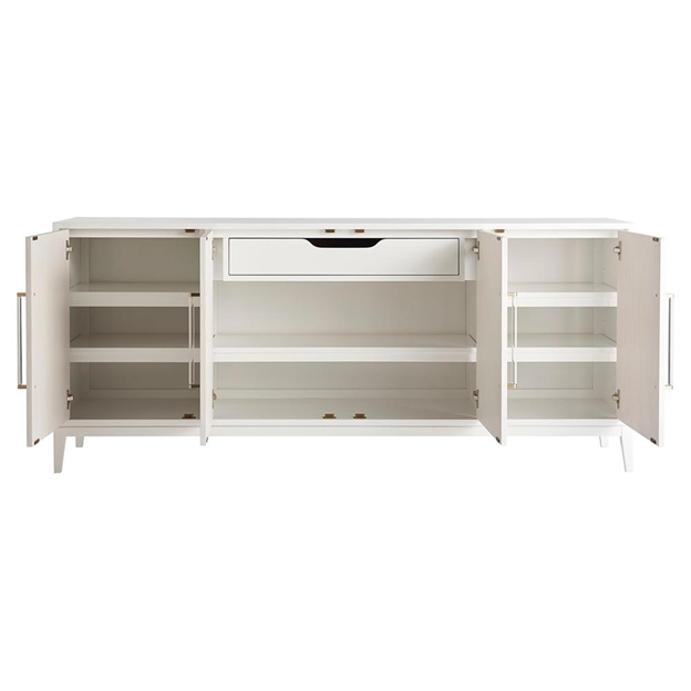78" Riya Modern Classic White Wood 4 Door Sideboard