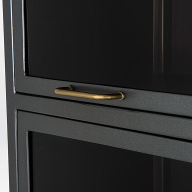 32" Wide - Iron & Glass Tall Barrister Cabinet