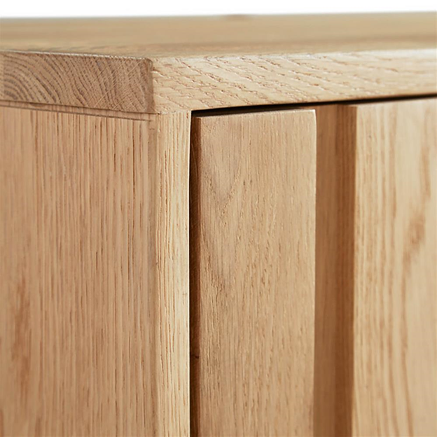 68" Emma Mid Century Modern Brown Oak Wood 4 Door Sideboard