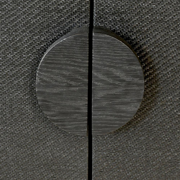 64" Worlds Away Colt Coastal Beach Black Grasscloth Oak Wood Buffet