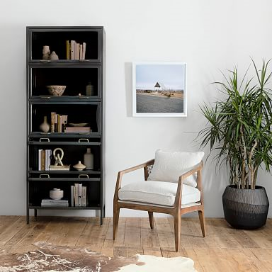 32" Wide - Iron & Glass Tall Barrister Cabinet