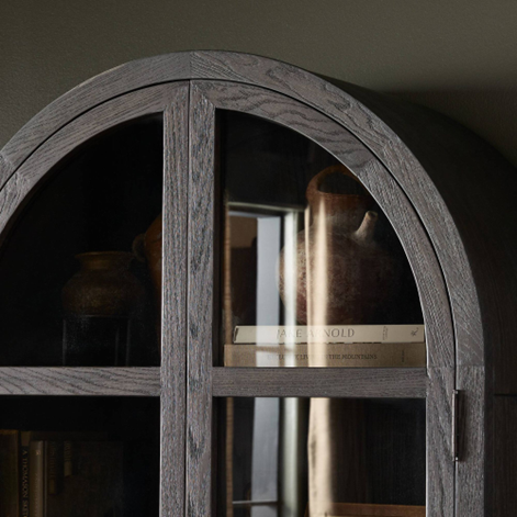 38" Wide - Casiphia Arched Oak Cabinet