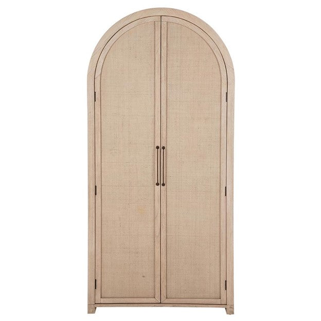 Elba Natural Rattan Wood Woven China Arched Cabinets