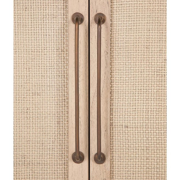 Elba Natural Rattan Wood Woven China Arched Cabinets