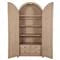 Elba Natural Rattan Wood Woven China Arched Cabinets