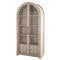 Elsa Natural Wood Glass Door Woven Rattan Drawer China Arched Cabinet