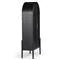 Ivan Mid Century Modern Black Oak Wood Brass Iron 2 Door China Arched Cabinet