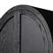 Ivan Mid Century Modern Black Oak Wood Brass Iron 2 Door China Arched Cabinet