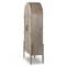 Ivan Mid Century Modern Natural Oak Wood Brass Iron 2 Door China Arched Cabinet