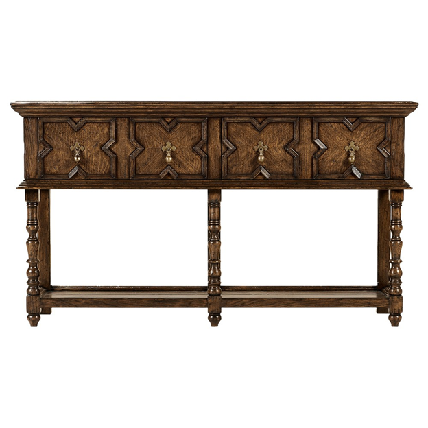 64" Archibald Updated Traditional Dark Brown Oak Buffet
