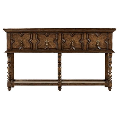 64" Archibald Updated Traditional Dark Brown Oak Buffet