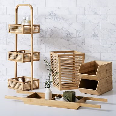Set of 2 -Brockton Bamboo Stacking Boxes