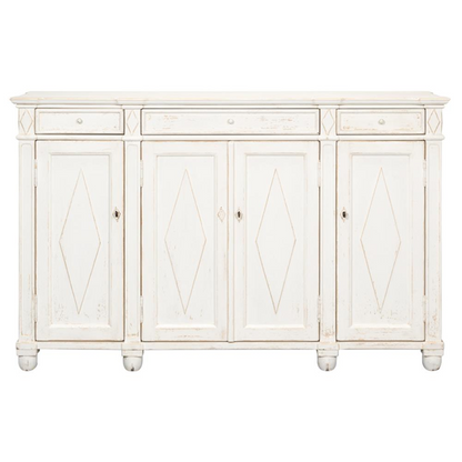 65" Gareth French Country White Reclaimed Pine Wood Sideboard
