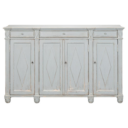 65" Gareth French Country Blue Reclaimed Pine Wood Sideboard
