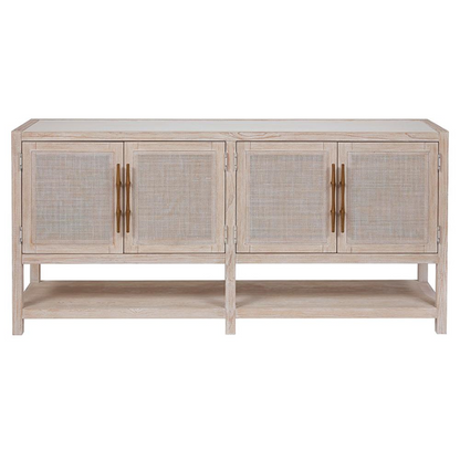 79" Miya Coastal Beach Cream Wood 4 Door Sideboard