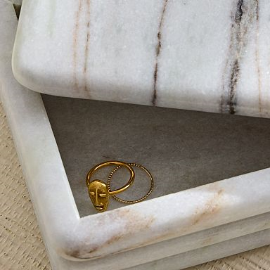 Panda White - Modern Marble Rectangle Decorative Box