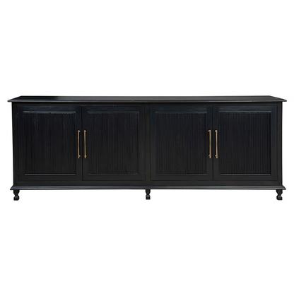 96" Molly Updated Traditional Black Wood Sideboard