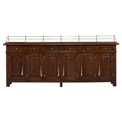96" Serenity Updated Traditional Brown Walnut Wood Sideboard