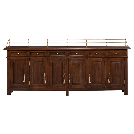 96" Serenity Updated Traditional Brown Walnut Wood Sideboard