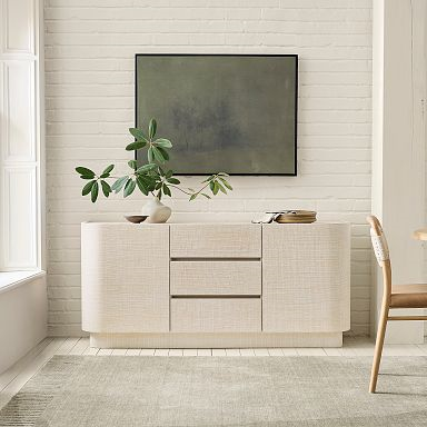 64" - Solstice Painted Raffia Buffet