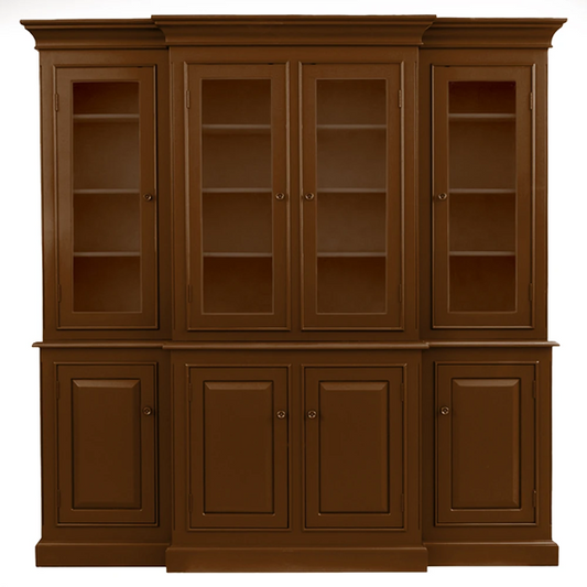 82" Wide - Faith Updated Traditional Pecan Brown Wood Hutch