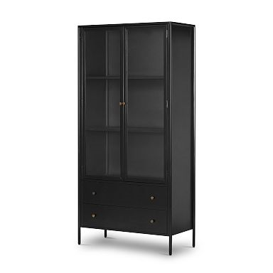 40" Wide - Bronzed Iron Tall Glass Cabinet