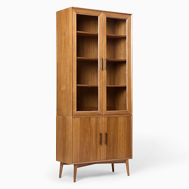 35" Wide - Mid-Century Glass Cabinet