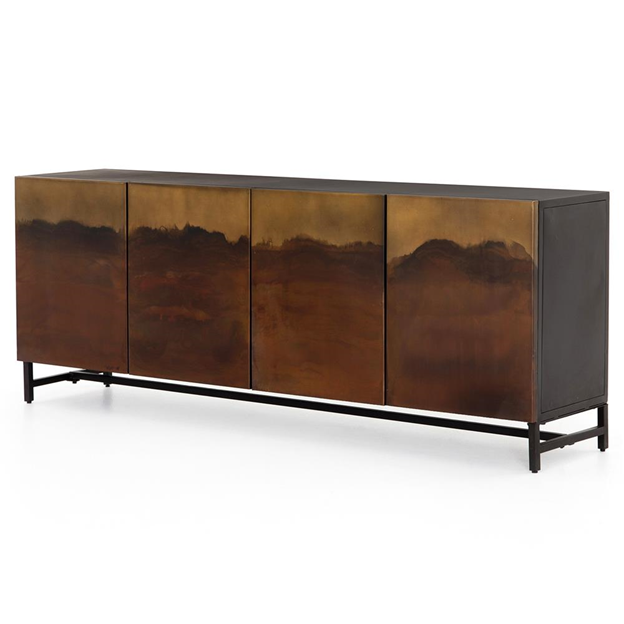82" Baylor Industrial Loft Brown Ombre Iron Sideboard