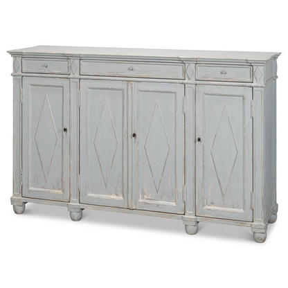 65" Gareth French Country Blue Reclaimed Pine Wood Sideboard
