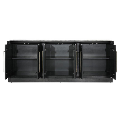 86" Holand Modern Classic Black Pine Wood Sideboard