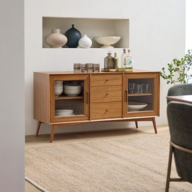 58" Mid-Century Glass Buffet