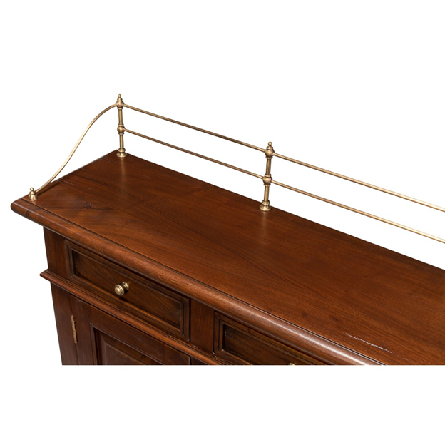 96" Serenity Updated Traditional Brown Walnut Wood Sideboard