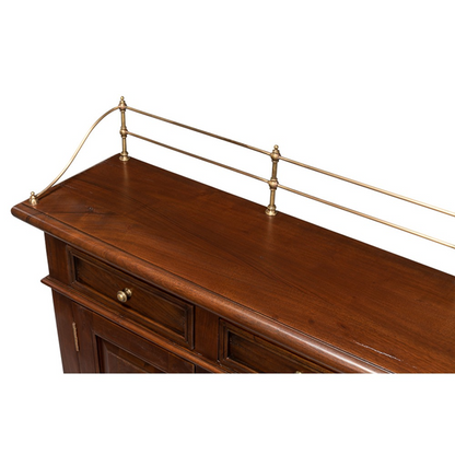 96" Serenity Updated Traditional Brown Walnut Wood Sideboard
