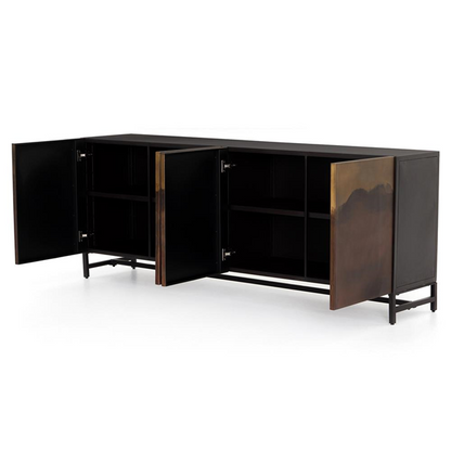 82" Baylor Industrial Loft Brown Ombre Iron Sideboard