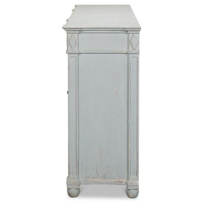 65" Gareth French Country Blue Reclaimed Pine Wood Sideboard