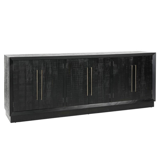 86" Holand Modern Classic Black Pine Wood Sideboard